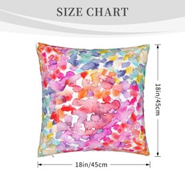 VARUN Colorful Painting Throw Pillow Covers Multicolor Watercolor Spot Red Green Yellow Square Pillowcases for Home Decor Sofa Car Bedroom Pillow case 18x18inch