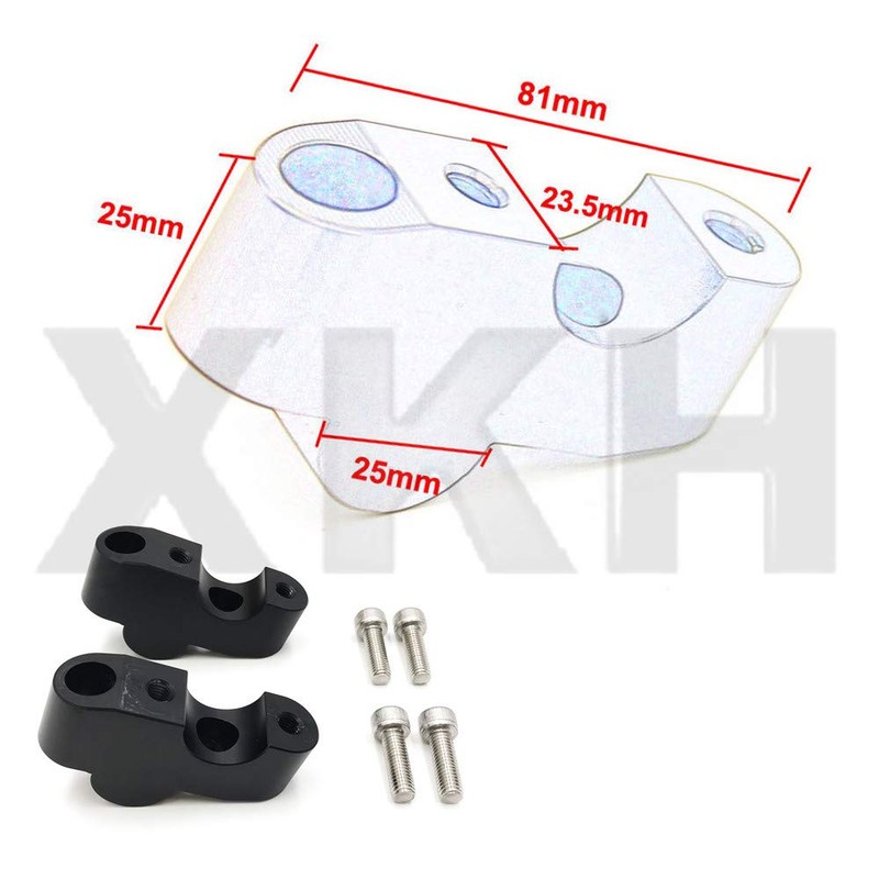 XKH- Handle Bar Clamp Raised Extend Handlebar Mount Riser Compatible