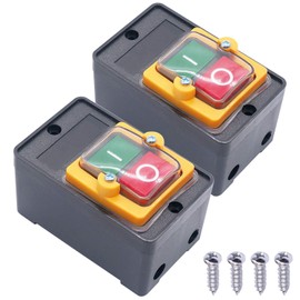 Taiss Machine Switch AC220 V / 380 V 10 A Machine Push Button Switch Safety Switch with Waterproof for Textile Machine Grinder KAO-10KH Pack of 2