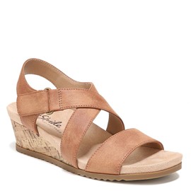 LifeStride Womens Sincere Wedge Sandal, Tan, 7 Wide US
