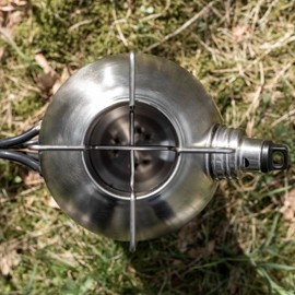 Petromax Fire Kettle Outdoor Stove - Campfire Cookware Boils Water or Heats Up Small Meals, Stainless Steel, 0.79 Quart