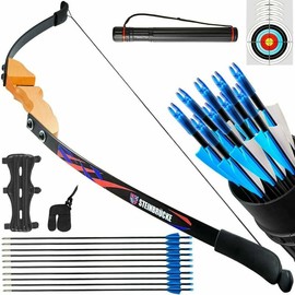STEINBRÜCKE Takedown Recurve Bow Set & Bow Sight & Arrow Rest Hunting + 10pcs Arrows Archery