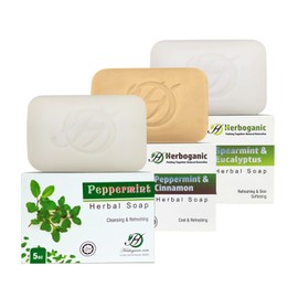 HERBOGANIC Sage Moringa and Charcoal Herbal Soap Trio Pack | Pack of 3 of 5oz soap Bar | Natural Bar Soap for Face and Body | Hydrating and Nourishing | Suitable for Men and Women