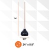 Superio Heavy Duty Plunger with 21 Inch Wooden Handle, Black