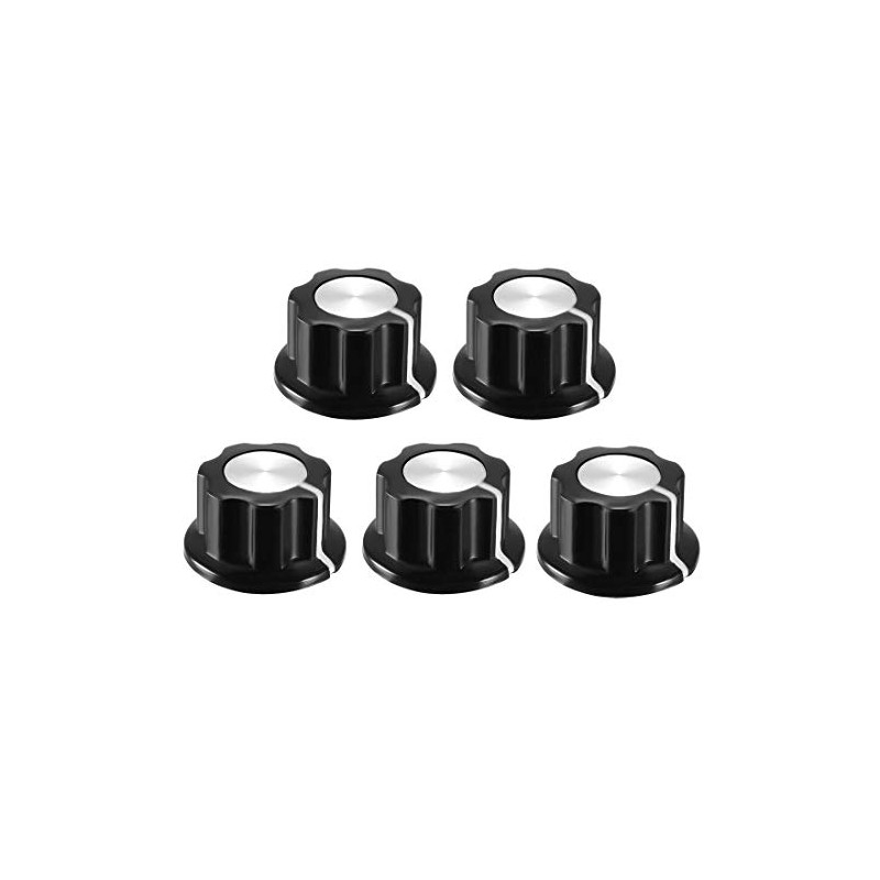 sourcing map 5Pcs Speaker Control Knob Power Amplifier Knob Black
