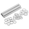 sourcing map 3.9" Lamp Pipe Kit with Lock Nuts Washers