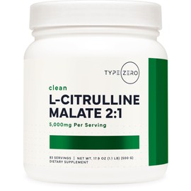 Type Zero Clean L-Citrulline Malate 2:1 Powder Drink Mix (500g, Unflavored) (83 Servings) - Keto Friendly, Gluten Free, Non-GMO