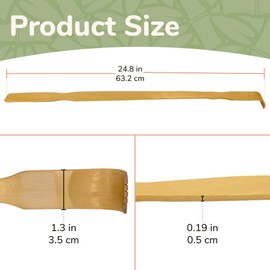 Bamboo Back Scratcher 2X Shoe Horn 25" & Tape Measure - 3 Total Units