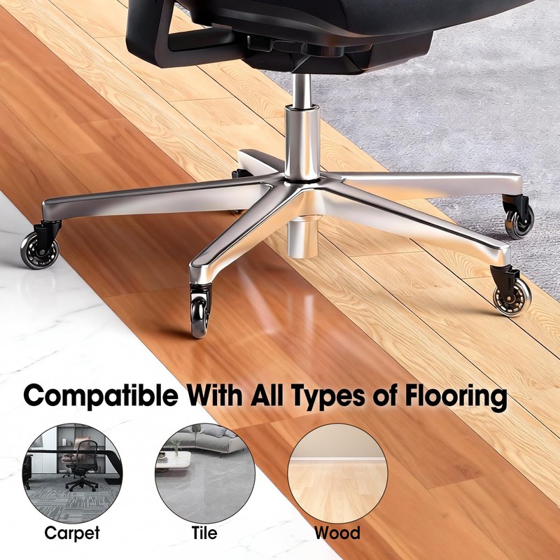 BGUP Office Chair Wheels, Set of 10 Rubber Caster Wheels,