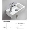 Wall Hung Basin Sink Small Cloakroom Basin Rectangle Ceramic Wash