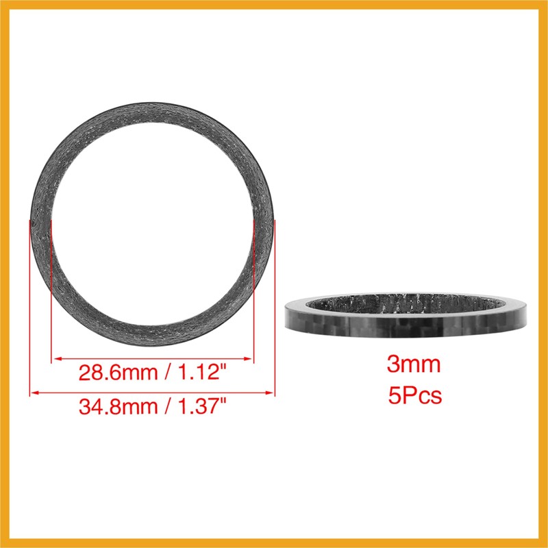 Partuto 5pcs Headset Spacer Fit 1 1/8 Inch Stem for