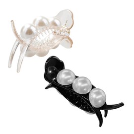 Gatuida 4Pcs Pearl Hair Claw Clips for Women Non-Slip Jaw Clips for Long and Thin Hair for Ponytails and Updos Accessories for Daily Wear