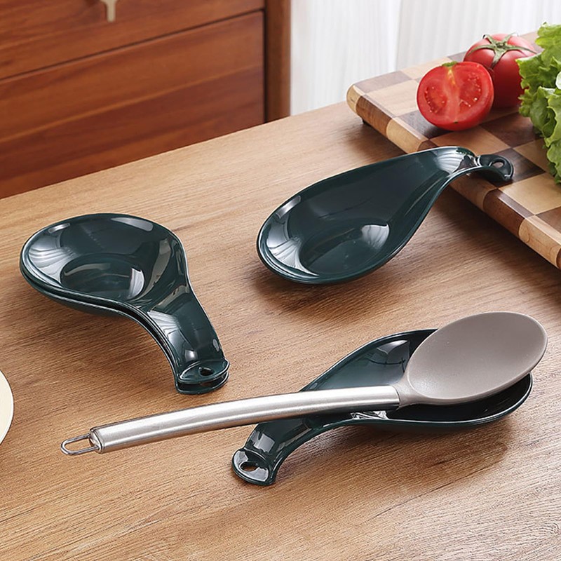 CHSEROK Spoon Rest, 4 Pieces with Hanging Holes Cooking Spoon