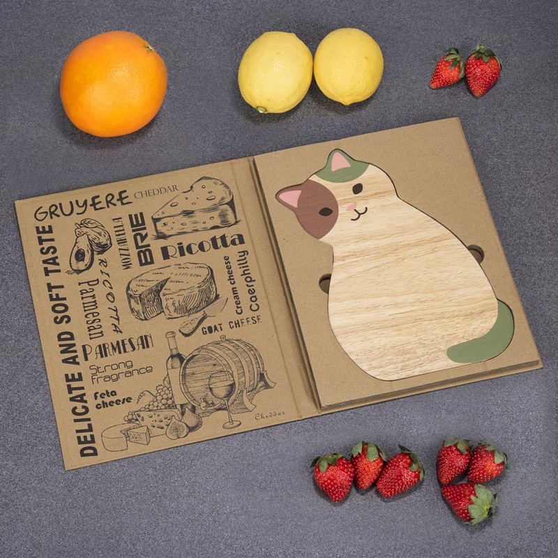 laboos Home Small Cutting Board, Cute small cat-shaped cutting board