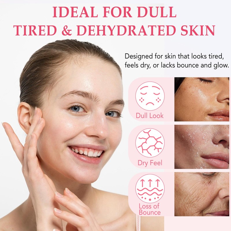 PDRN Glow Ampoule, Pink Vitamin B12 for Radiant Glass Skin,