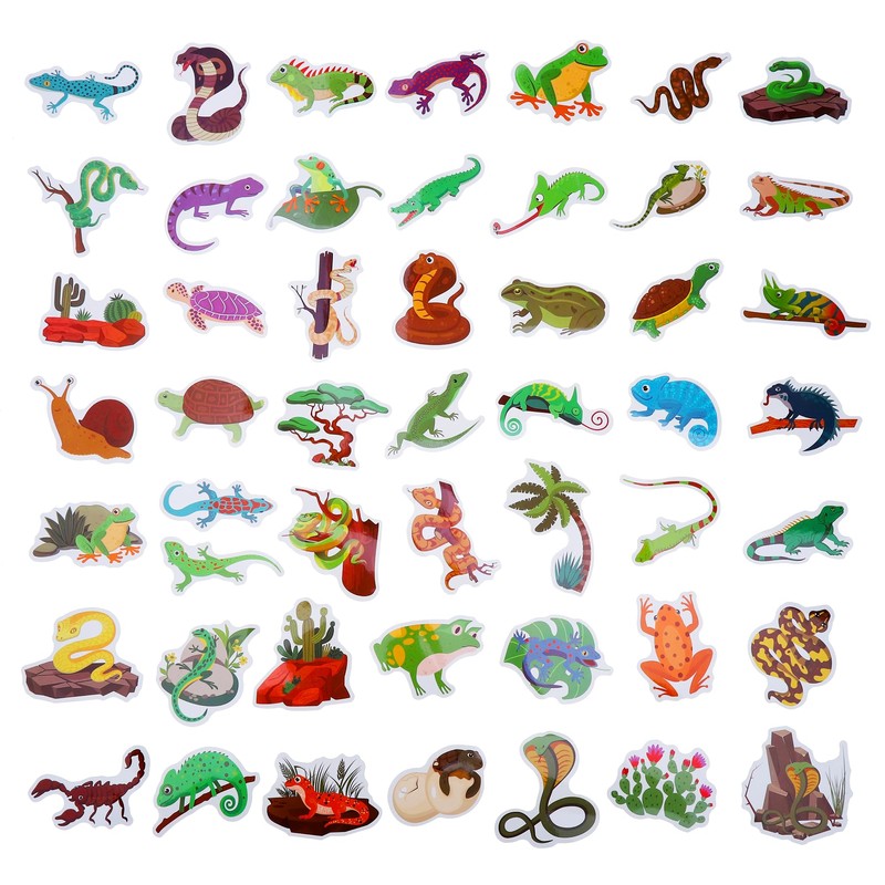 100 Pack Reptile Stickers, Reptile Party Favors, Birthday Decorations