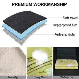 Hirritale Waterproof Car Seat Cover for Front Seats, Protector for Cars SUVs Trucks, Sweat Towel Seat Covers Bucket for Gym,Workout,Beach,Hiking,Running and Swimming (Chamomile and Yellow, 1PC)