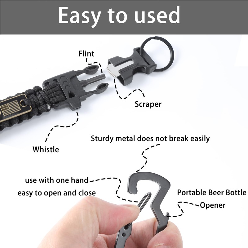 YIWUBAI Heavy Duty Braided Paracord Lanyard for ID Badges,EDC Tether
