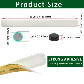 PYJLBX Magnetic Board Strip Frameless Stainless Steel Iron Strips with Adhesive Backing, 4PCS Magnetic Bulletin Bar Memo Board with 10PCS Colorful Magnets for School, Office, Home, Refrigerator & Wall