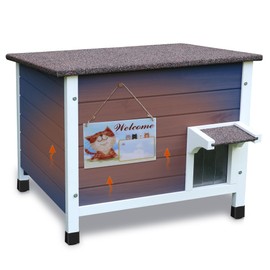 Rockever Outdoor Cat House, 100% Insulated Outdoor Cat Houses for Winter Outdoor Cat Houses for Feral Cats Weatherproof All-Round Foam Design