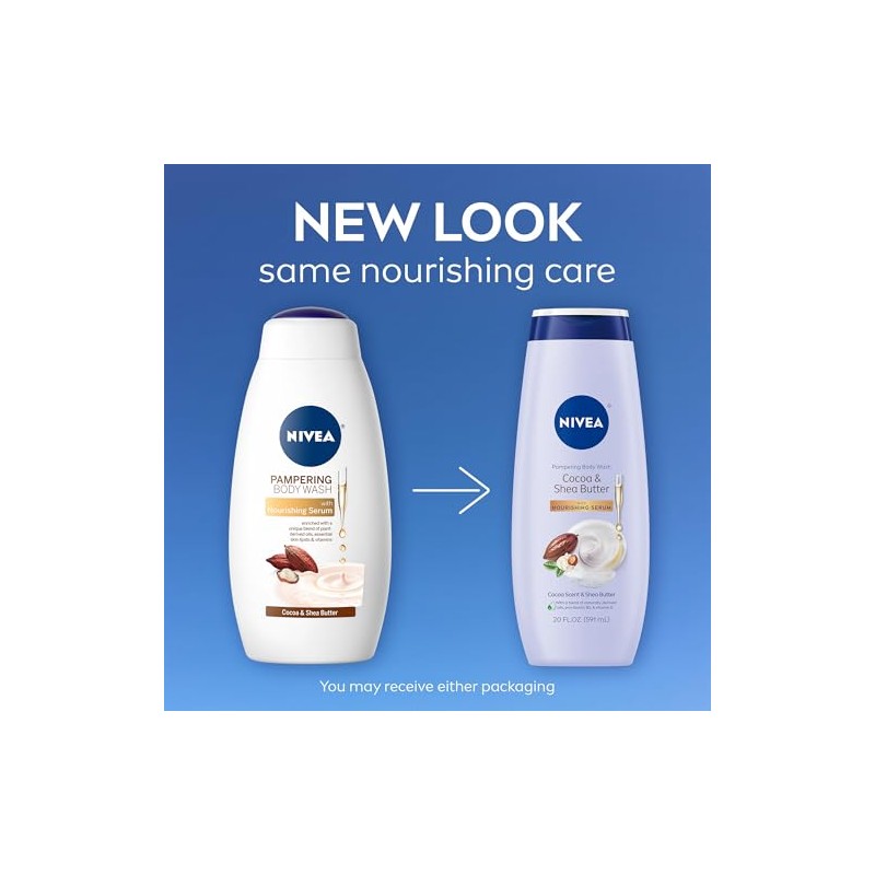 NIVEA Cocoa and Shea Butter Pampering Body Wash with Nourishing