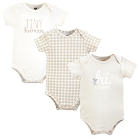 Hudson Baby Unisex Baby Cotton Bodysuits, New Here, 18-24 Months