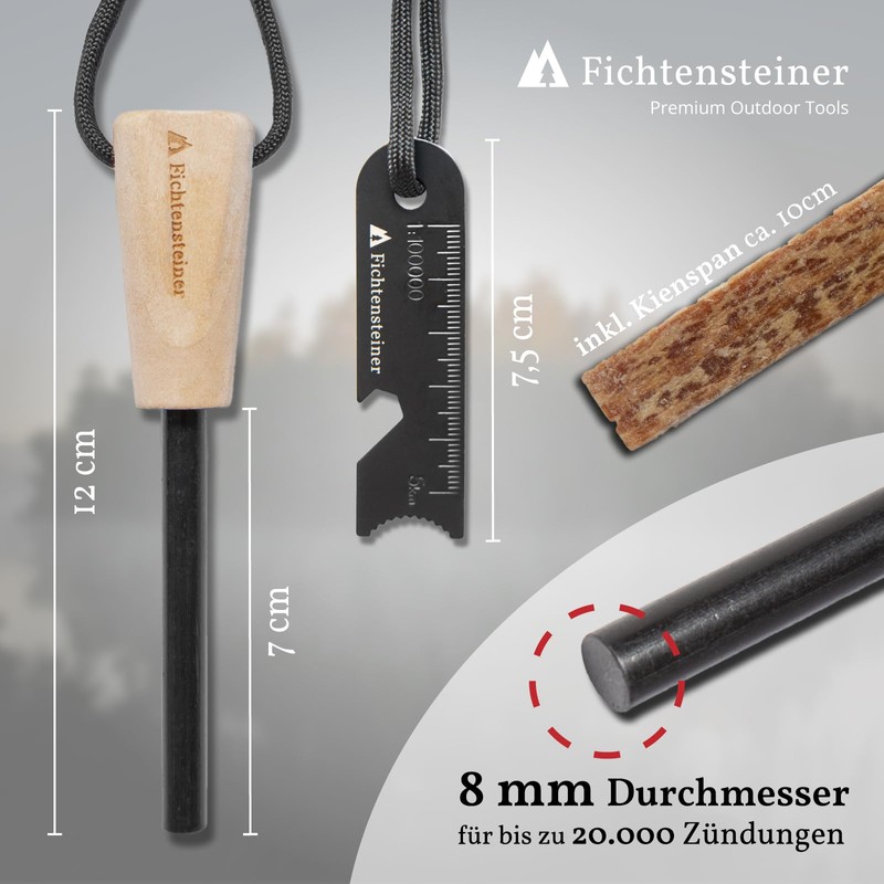 Fichtensteiner Fire Starter Spark 2.0 Fire Starter Set (Rod and