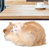 Fur Cat Figurine Simulation Cute Decorative Plush Cat Statue Toy