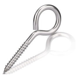 Valorada 4Pcs 100mm Screw in Vine Eyes, Stainless Steel Eye Hooks, Hook and Eye for Securing Cables, Hanging Lights, Indoor & Outdoor Use