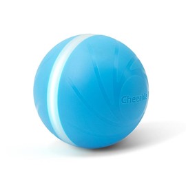 Cheerble [Replaceable Shell Intelligent Interactive Dog Toy Ball with LED Lights, Wicked Ball, 3 Interactive Modes, Active Rolling Ball, Self Moving - Color: Blue