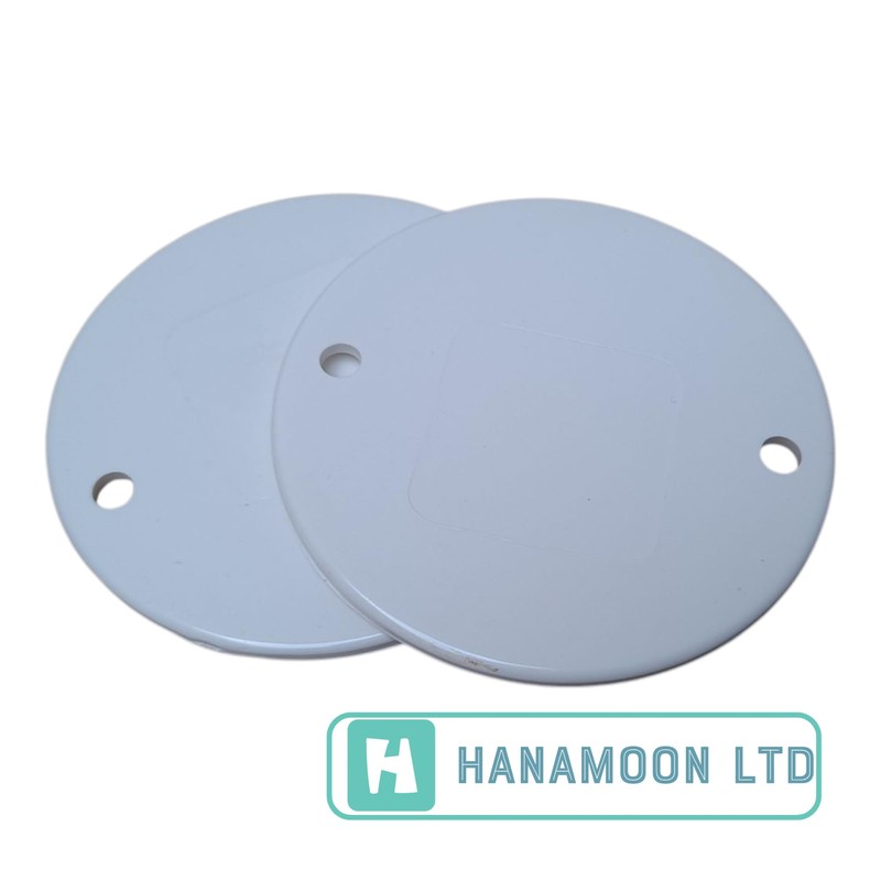 White PVC Round Circular Box Lids - 65mm Dia -