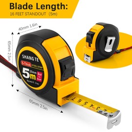 Tape Measure 25 Ft 3 Packs Steel Measurement Tape Measuring Tape 25 Ft Self-Locking Tape Measure with Fractions Cinta De Medir Easy Read Tape Measures Metric Measuring Tape Cinta Metrica Engineer