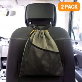 GNEGNI 2PCS Car Garbage Can, Hanging Car Trash Bag with Waterproof Leakproof Lining