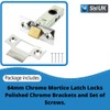 64mm Chrome Door Tubular Latch with Rebate Plate & Screws