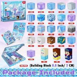 Magneverse Transparent Building Blocks 100 PCS Building Blocks Stacking Cubes, Fun Cute Sensory Toys for Toddlers Kids Easter Birthday Gifts for 3 4 5 6 7 8 Years Old Girls Boys