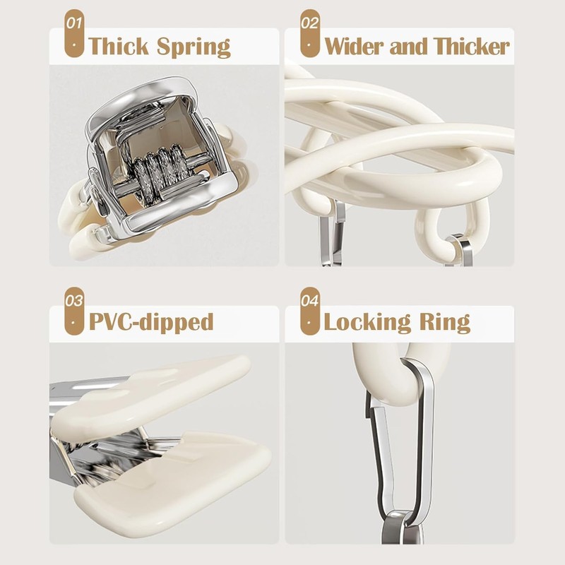20 Clips Space-Saving Multi-Pants Hangers, Closet Organizers and Storage, Metal