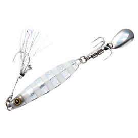 Hayabusa FS417 Jack Eye Makimaki Metal Jig, 1.4 oz. (40 g), #9 Silver-Blue Glow-in-the-Dark Zebra