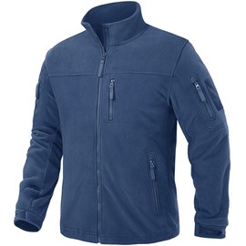TACVASEN Men's Military Outdoor Fleece Jacket, Transition Jacket, Windproof Trekking Jacket, Full Zip with Zip Fastener