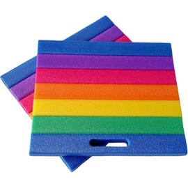 Ilkadim Export Pack of 2 Seat Cushions, Knee Cushion, 35 x 30 cm, Washable, Rainbow, 3 cm Thick