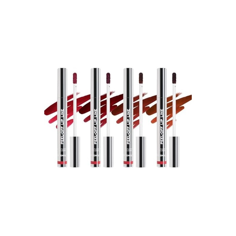 Set De 4 Delineadores De Labios Despegables, Brillo Labial Rosa