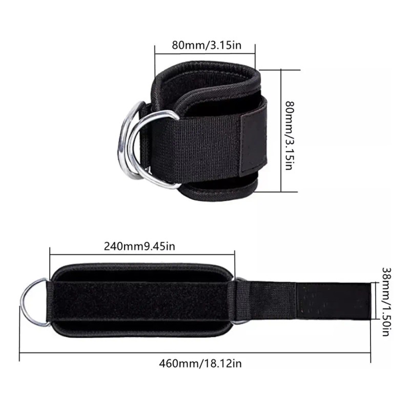 Grilletes Para Tobillo Gym Mujer Con Talonera, Correas De Tobillo