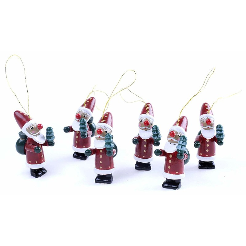 BRUBAKER Santa Claus Tree Ornaments Set - Hanging Figurines