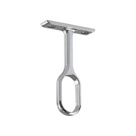 Gedotec Cupboard Rail Bearing Centre Support Bracket for Clothes Rail Oval Tubes Metal Polished Chrome Wardrobe Rail Holder for Oval Rod 30 x 15 mm Pack of 1