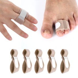 Molain 5 Pieces Finger Toe Wraps Toe Separator Fabric Finger Splint Straightener Broken Toe Wraps for Broken, Sprained, Jammed, Swollen Finger Toes