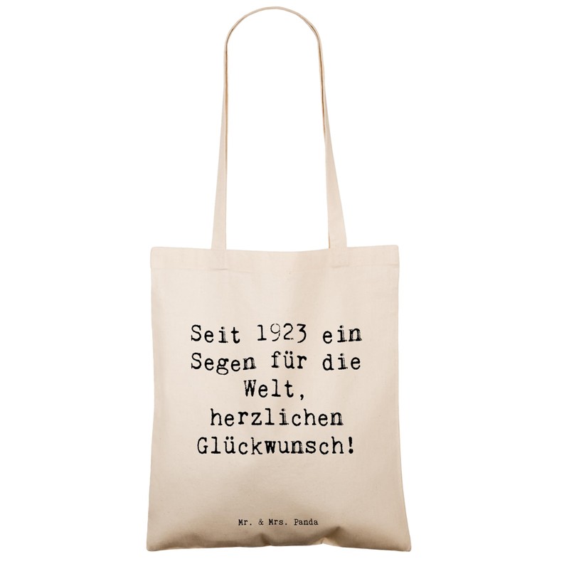 Mr. & Mrs. Panda Tragetasche Spruch 1923 Geburtstag Segen -