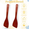 BOHUIZ 2 Pcs Wooden Spatula for Cooking, 12.8 Inches Natural