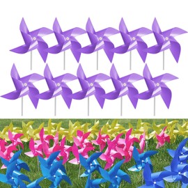 Tsocent 100 Pcs Pinwheels, Toy Wind Spinners and Party Favors Gifts for Kids, Outdoor Decorational Pinwheels for Yard and Garden (Light Purple)