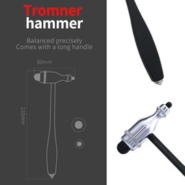 Martillo neurológico Tromner para respuestas cutáneas y superficiales, negro                                                                          