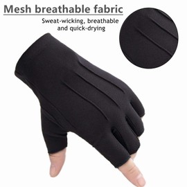 Half Finger Driving Glovs for Men Women Riding Touch Screen Gloves Summer UV Protection Sunscreen Gloves Breathable Cotton Non-Slip Cycling Golf Fishing Fingerless Mitten for Outdoor Sports…