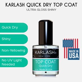 Karlash Quick Dry Fast Drying Super Shiny Nail Polish Top Coat 0.5 oz 15ml Made in USA (2 PIECES)